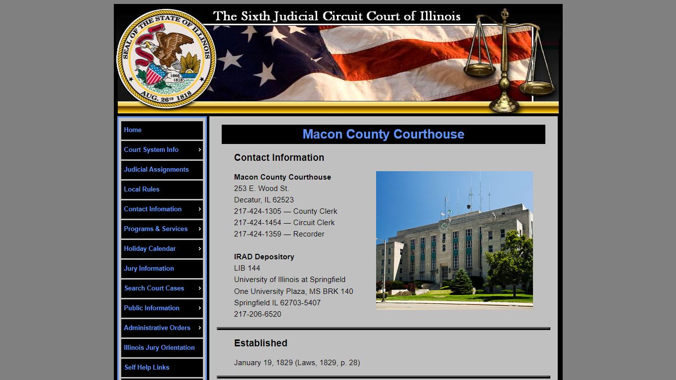 Macon County Courthouse - Sixth Judicial Circuit of Illinois